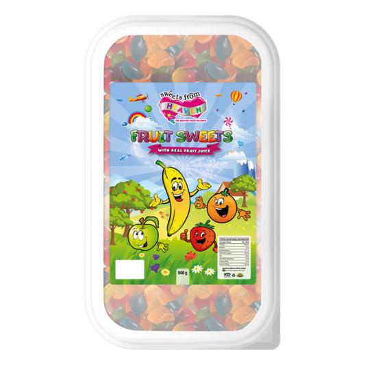 Sweets From Heaven Fruit Sweets - 12 Tubs Case (800g), Resealable Containers