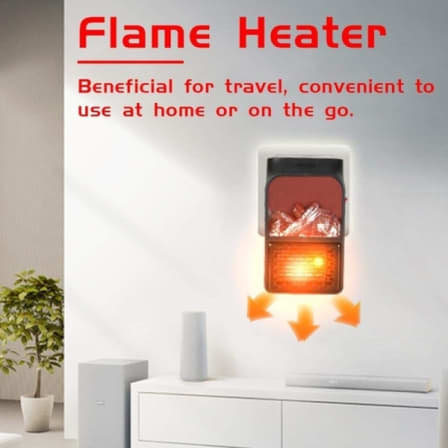 1000W Flame Heater Mini Fan Desktop Household Fireplace_2