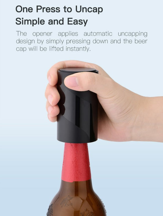 Push Type Mini Beer Bottle Opener Black_1
