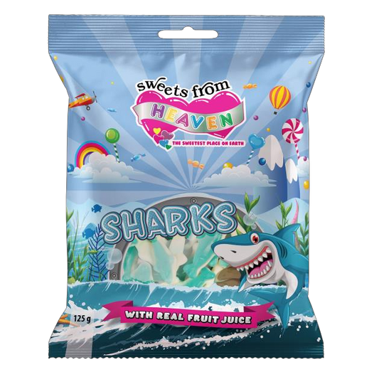 Sweets From Heaven Sharks - 24 Pieces Case (125g Packs)