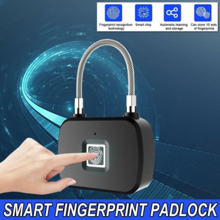 Fingerprint Lock Luggage Anti-theft Security Padlock Door Smart and Keyless_0